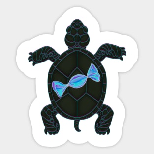 Black Turtle and Blue Candy Sticker